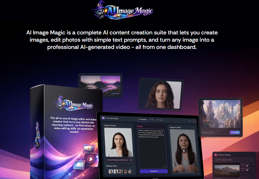 AI IMAGE MAGIC Review OTO: Edit Photos, Create AI Videos, OTO Upgrades and How to Make Money With It 1 AI Image Magic Review OTO