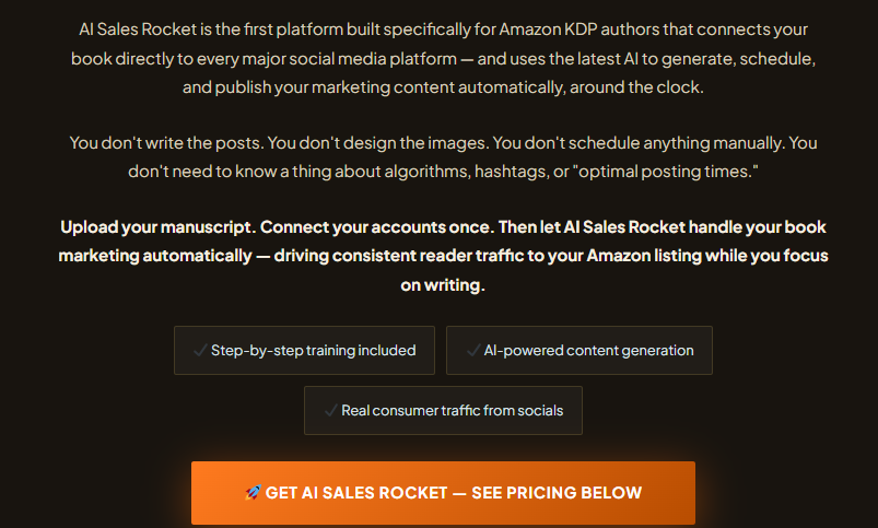 AI Sales Rocket Review OTO 2026: The Book Marketing Tool That Auto-Posts Your KDP Book to 7 Platforms Every Day — Full Features, OTO, and Bonus 2 AI Sales Rocket Review OTO 2026