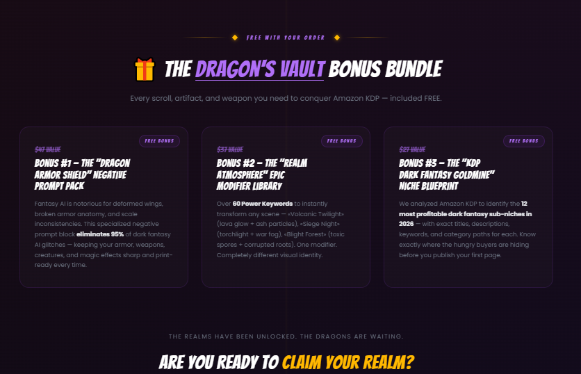 DRAGON REALM AI Review OTO: One-Click Dark Fantasy Graphic Novels for Amazon KDP, OTO and Features Inside 5 Dragon Realm AI Review OTO