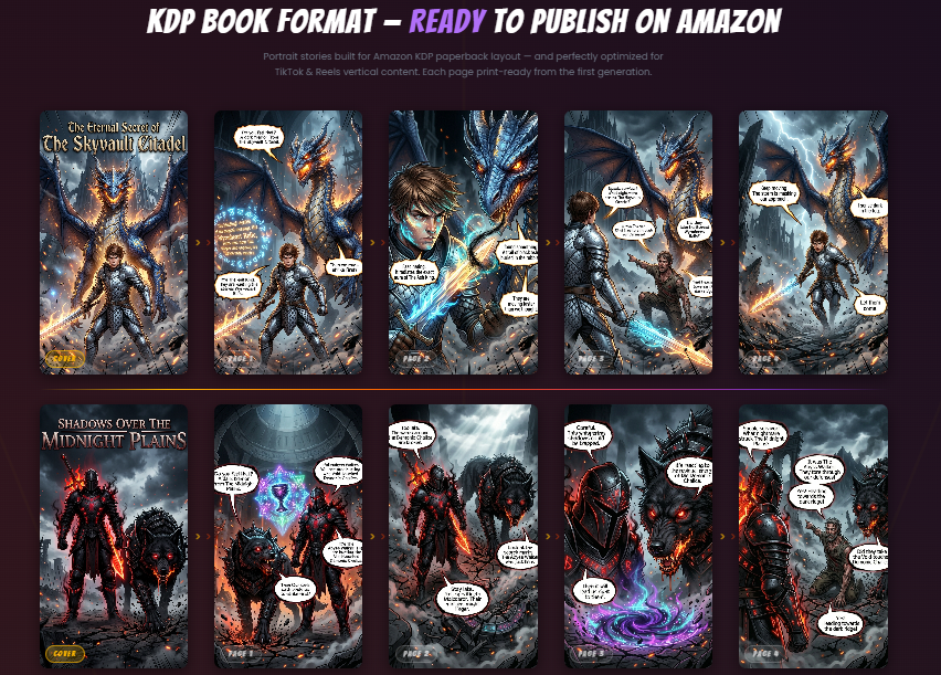 DRAGON REALM AI Review OTO: One-Click Dark Fantasy Graphic Novels for Amazon KDP, OTO and Features Inside 3 Dragon Realm AI Review OTO