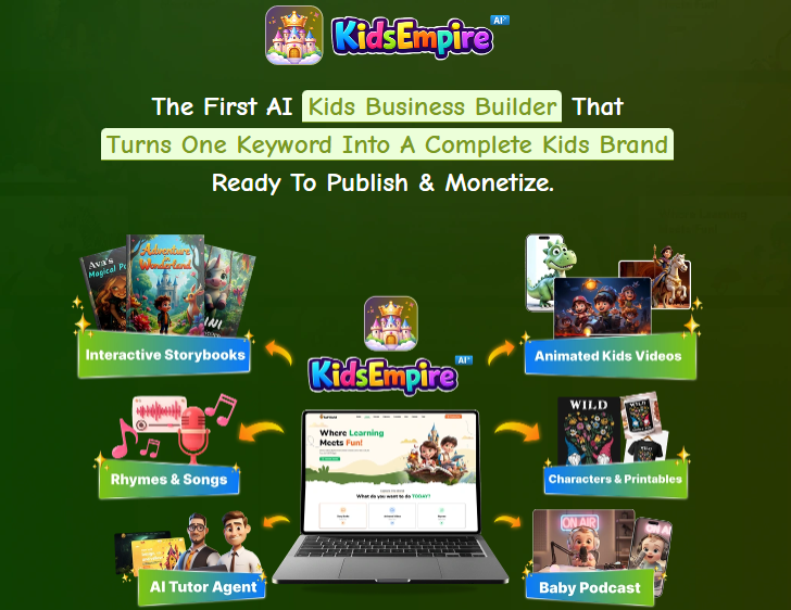 KidsEmpire AI Review 2026: Turn ONE Keyword Into a Fully Branded Kids Business With Storybooks, Videos, Rhymes, Printables, and AI Tutors — Auto-Assembled in Minutes 1 KidsEmpire AI Review 2026