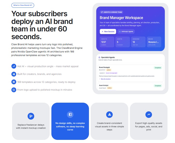 ClawBrand AI Review 2026 & OTO: The Nvidia OpenClaw Brand Design Tool That Creates Assets You Can Sell for $300–$500 Each 2 ClawBrand AI Review OTO and Download