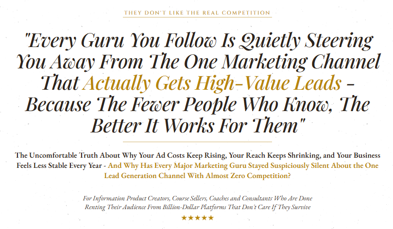 What is Legacy Lead Lever? Honest Review of the 860-Page Direct Mail Lead System Built for Course Creators and Coaches 1 Legacy Lead Lever Review, OTO, and Download