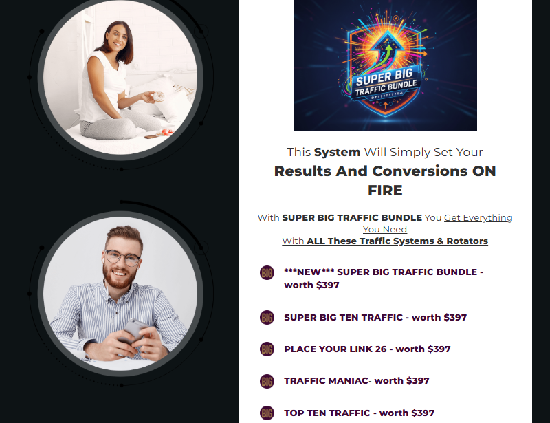 What is Super Big Traffic Bundle? Honest Review of the One Dollar Traffic Rotator System With 5 Daily Visitor Sources 3 Super Big Traffic Bundle Review, OTO and Download