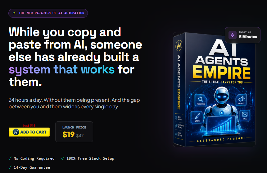 AI Agents Empire Review 2026: The 4-Agent Framework That Turns One Week of Work Into Passive Output — No API Keys, No Coding 1 AI Agents Empire Review 2026