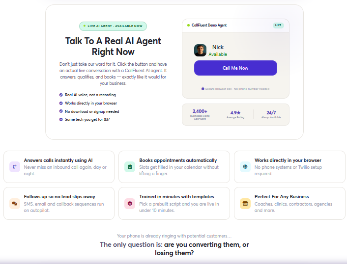 Callfluent AI 2.0 OTO Review 2026: Best AI Voice Agent Platform That Replaces Your Front Desk for Inbound, Outbound, and Web Calls — Features, Pricing, and Income Paths 3 Callfluent AI 2.0 OTO Review 2026