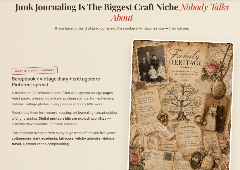 JournalCraft AI Review 2026: 2,350 ChatGPT Prompts That Build a Complete Junk Journal Etsy Kit in One Afternoon 5 JournalCraft AI Review 2026