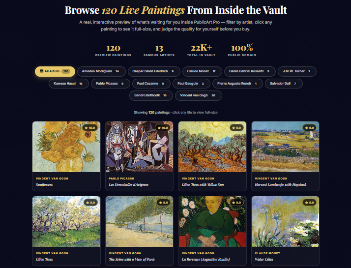 PublicArt Pro (Famous Paintings) PLR OTO Review 2026: The Complete Public Domain Art Vault — What's Inside, Upgrade Options, and Every Way to Generate Income From 22,000+ Museum-Grade Paintings 2 PublicArt Pro (Famous Paintings) PLR OTO Review 2026