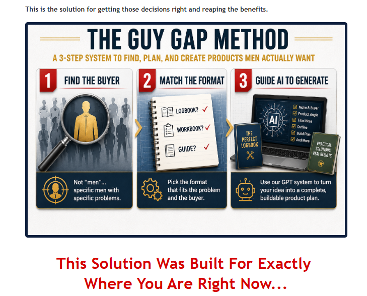 The Guy Gap Goldmine OTO Review 2026: Honest Look at Amy Harrop's Men's Niche KDP Publishing System — Niche Research Tools, Custom GPT, and 3 Upgrade Options Explained 3 The Guy Gap Goldmine OTO Review 2026