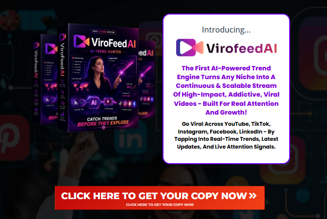 ViroFeed AI OTO Review 2026: Best AI Talking-Head and Faceless Video Creator by Yogesh Agarwal — Features, Pricing, 5 Upgrade Options, and How to Build Viral Traffic Channels Without a Camera 1 ViroFeed AI OTO Review 2026